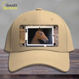 Horse In Barn Novelty License Plate Hat Cotton / Khaki