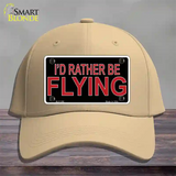 Rather Be Flying Novelty License Plate Hat Cotton Khaki