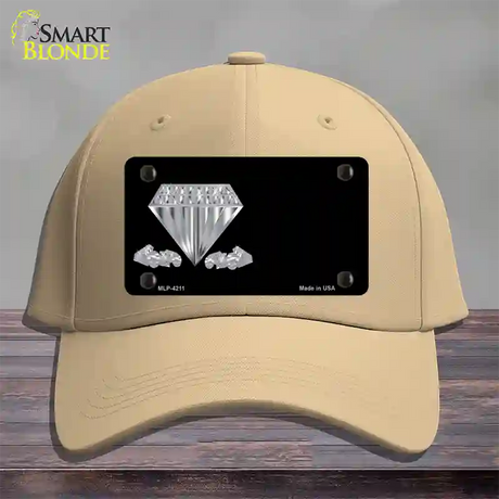 Diamonds Offset Novelty License Plate Hat Cotton / Khaki