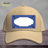 Blue White Quatrefoil Center Scallop Novelty License Plate Hat Cotton / Khaki
