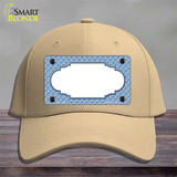 Light Blue White Quatrefoil Center Scallop Novelty License Plate Hat Cotton / Khaki