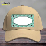 Mint White Quatrefoil Center Scallop Novelty License Plate Hat Cotton / Khaki