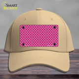 Pink White Quatrefoil Novelty License Plate Hat Cotton / Khaki