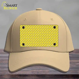 Yellow White Quatrefoil Novelty License Plate Hat Cotton / Khaki