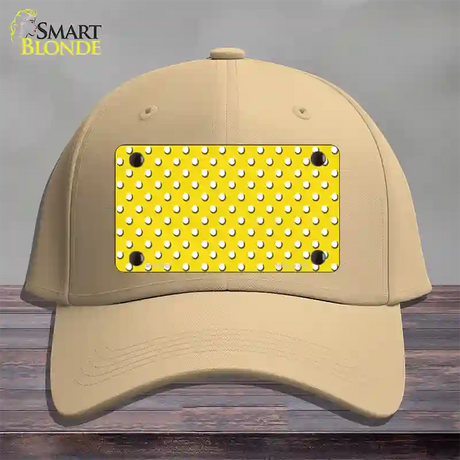 Yellow Polka Dot Novelty License Plate Hat Cotton / Khaki