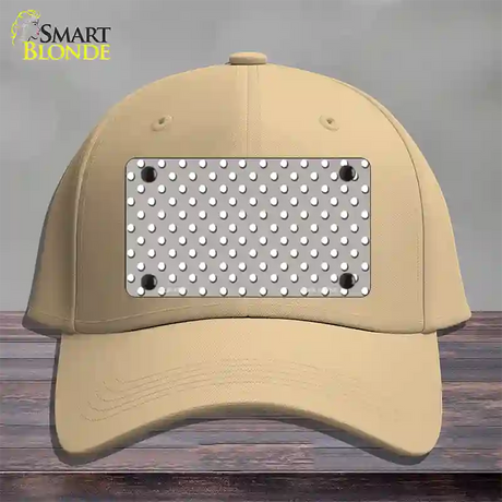 Grey Polka Dot Novelty License Plate Hat Cotton / Khaki
