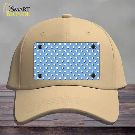 Light Blue Polka Dot Novelty License Plate Hat Cotton / Khaki