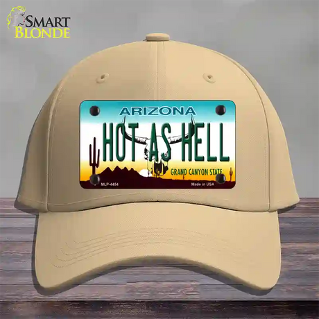 Hot As Hell Arizona Novelty License Plate Hat Cotton / Khaki