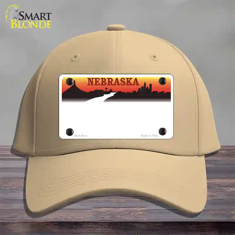 Nebraska Amber State Blank Novelty License Plate Hat Cotton / Khaki