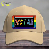 Yes I Am Novelty License Plate Hat Cotton Khaki