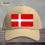 Denmark Flag Novelty License Plate Hat Cotton / Khaki