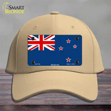 New Zealand Flag Novelty License Plate Hat Cotton / Khaki