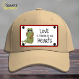 Love In Our Hearts Frog Novelty License Plate Hat Cotton / Khaki