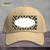 Gold Black Chevron Scallop Novelty License Plate Hat Cotton / Khaki