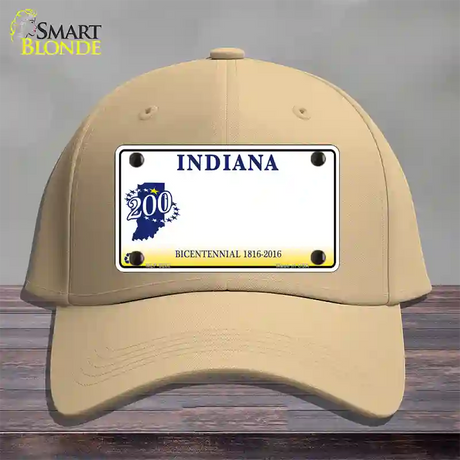 Indiana State Bicentennial Novelty License Plate Hat Cotton / Khaki