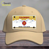 Denver Fire Fighter Novelty License Plate Hat Cotton / Khaki