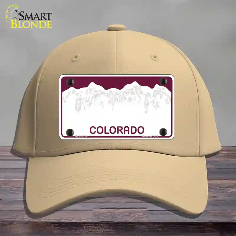 Colorado State Blank Novelty License Plate Hat Cotton / Khaki