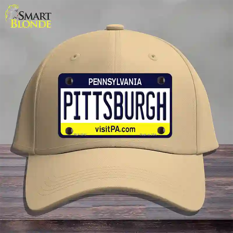 Pittsburgh Pennsylvania State Novelty License Plate Hat Cotton / Khaki