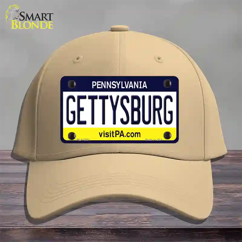 Gettysburg Pennsylvania State Novelty License Plate Hat Cotton / Khaki