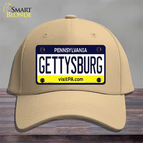 Gettysburg Pennsylvania State Novelty License Plate Hat Cotton / Khaki