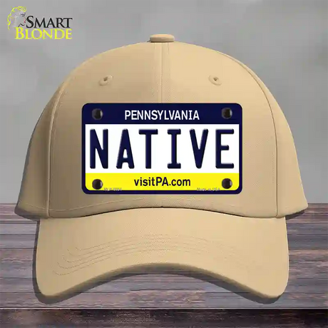 Native Pennsylvania State Novelty License Plate Hat Cotton / Khaki
