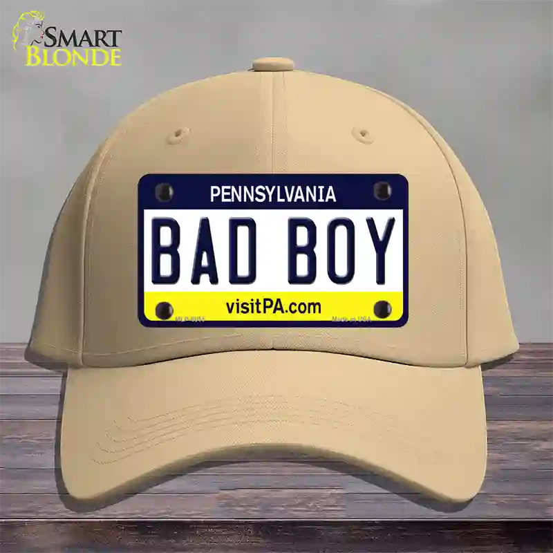 Bad Boy Pennsylvania State Novelty License Plate Hat Cotton / Khaki