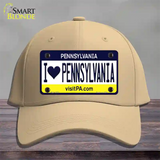 I Love Pennsylvania State Novelty License Plate Hat Cotton / Khaki