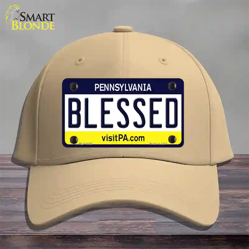 Blessed Pennsylvania State Novelty License Plate Hat Cotton / Khaki