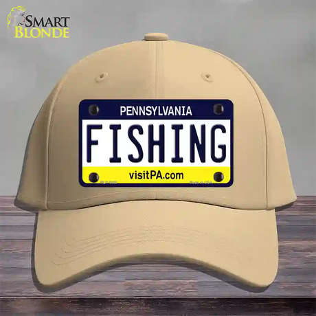 Fishing Pennsylvania State Novelty License Plate Hat Cotton / Khaki
