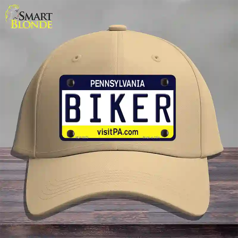 Biker Pennsylvania State Novelty License Plate Hat Cotton / Khaki