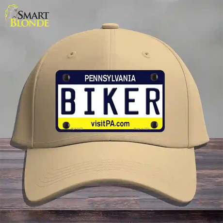Biker Pennsylvania State Novelty License Plate Hat Cotton / Khaki
