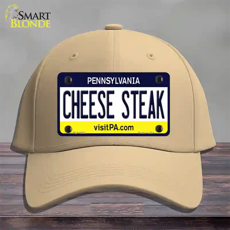 Cheese Steak Pennsylvania State Novelty License Plate Hat Cotton / Khaki