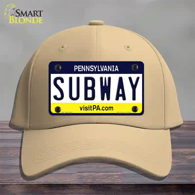 Subway Pennsylvania State Novelty License Plate Hat Cotton / Khaki