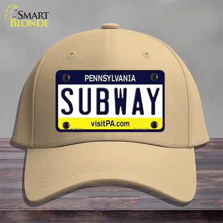 Subway Pennsylvania State Novelty License Plate Hat Cotton / Khaki