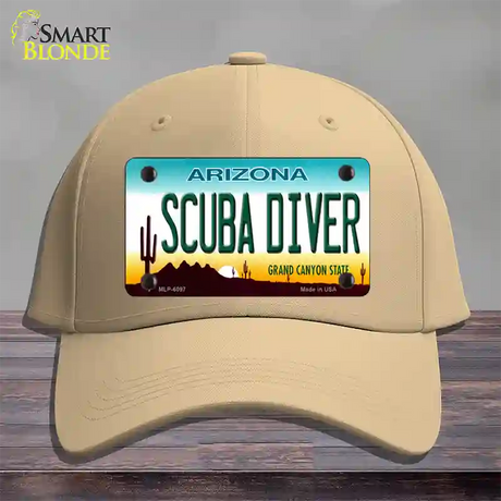 Arizona Scuba Diver Novelty License Plate Hat Cotton / Khaki