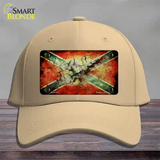 Confederate Flag Rusted Novelty License Plate Hat Cotton / Khaki