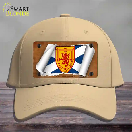 Scotland St. Andrews Flag Scroll Novelty License Plate Hat Cotton / Khaki