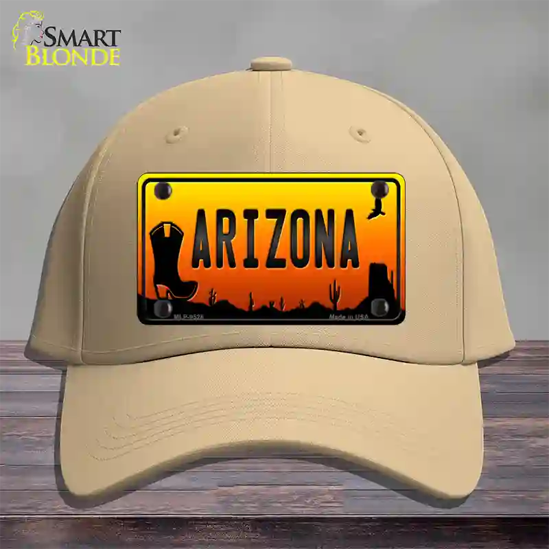 Boot Arizona Scenic Novelty License Plate Hat Cotton / Khaki