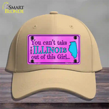Illinois Girl Novelty License Plate Hat Cotton / Khaki