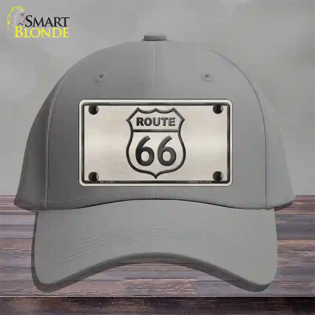 Route 66 Shield White Novelty License Plate Hat Cotton / Gray