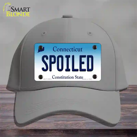 Spoiled Connecticut Novelty License Plate Hat Cotton / Gray