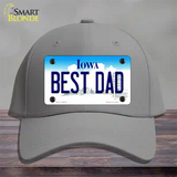 Best Dad Iowa Novelty License Plate Hat Cotton / Gray