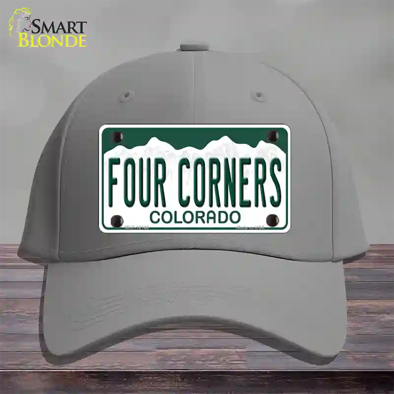 Four Corners Colorado Novelty License Plate Hat Cotton Gray