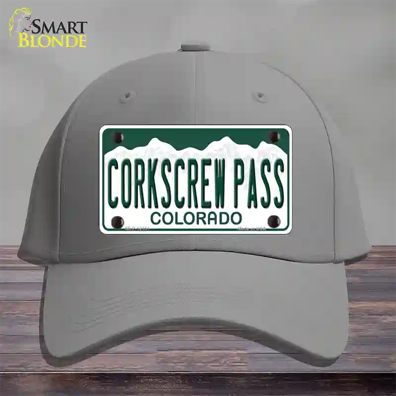Corkscrew Pass Colorado Novelty License Plate Hat Cotton Gray