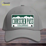 Corkscrew Pass Colorado Novelty License Plate Hat Cotton Gray
