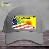 Alaska with American Flag Novelty License Plate Hat HAT-MLP-12330