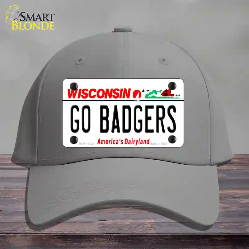 Go Badgers Novelty License Plate Hat Cotton / Gray
