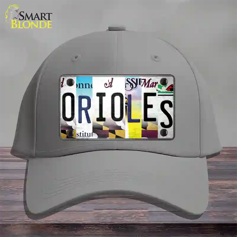 Orioles Strip Art Novelty License Plate Hat Tag Cotton Gray