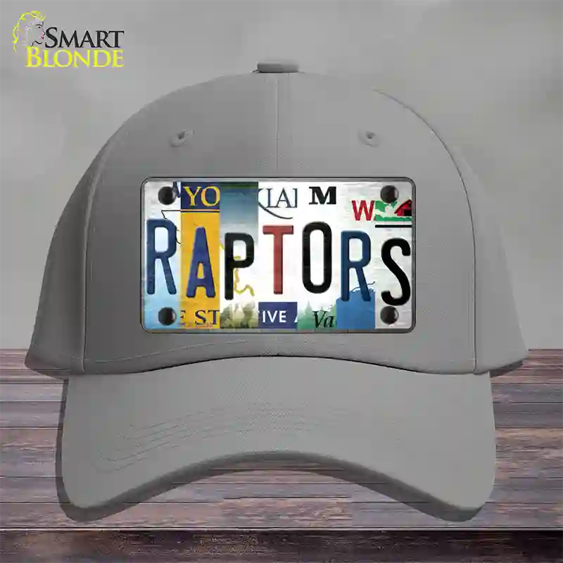 Raptors Strip Art Novelty License Plate Hat Tag Cotton Gray