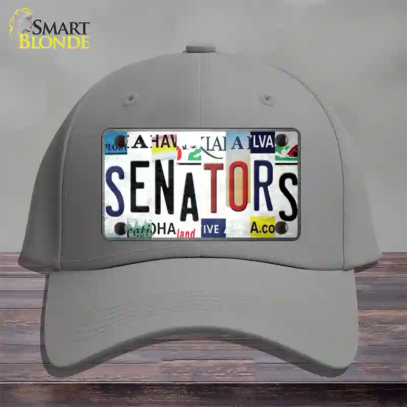 Senators Strip Art Novelty License Plate Hat Tag Cotton Gray